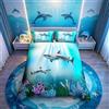 Loussiesd per bambini con copripiumino semplice animali dell'oceano 3D per ragazze e ragazzi, 2 pezzi corallo alghe sottomarine su biancheria da letto blu