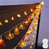 AGOTD Catena luminosa da campeggio, batteria esterna, 1,5 m, 10 LED, luce bianca calda, con timer, IP65, impermeabile, decorazione per camper o tenda, picnic, campeggio
