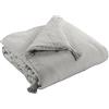 Mylittlebed Edredon Dessus de lit L'Effet Papillon 90x200 cm - Copriletto 100% Gaze di Cotone con Finitura Pompon [Dessus de Lits et Couvre-Lits] (Grigio Nuvola)