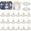 Meenewching 20 Pezzi Candele Galleggianti Candele Metalliche Bianco-Metallico, Candele Galleggianti Non Profumate Metallizzate 37mm Candele Galleggianti Decorative per Matrimonio, Feste in Piscina, SPA, Vasca da