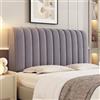 SUIOKPO Copri Testata Letto Elastico - Coprispalliera Letto Matrimoniale in Velours Imbottita e Trapuntata, Tinta Unita Lavabile Antipolvere, Headboard Cover Antipolvere,Dark Grey,180cm