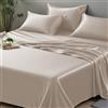 LINENWALAS Lenzuolo in bambù biologico vegano solo, morbido e setoso, in bambù, solo lenzuolo piatto, per letto matrimoniale, perfetto per la pelle (200 x 200 cm, talpa)