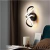 Arcadia Applique da Parete Interno LED 28 cm 20W 2000 Lumen 4500K Luce Naturale - Lampada da Muro Moderna per Soggiorno, Bagno, Cucina, Camera da Letto e Corridoio - Modello Xenia (Nero - 2 Unità)