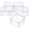 Jetec 6 Mini Scatola Portaoggetti Trasparente in Plastica, 6,3 x 6,3 x 4 cm | Scatole Portaoggetti Quadrate, Per Gioielli, Perline, Cosmetici e Collezione di Piccoli Oggetti