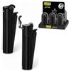 Clipper Jet Flame Nero in Metallo con Cofanetto Regalo - Accendino Antivento Ricaricabile, Fiamma Jet, Pietrina Sostituibile, Elegante Idea Regalo Originale