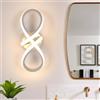 Arcadia Applique da Parete Interno LED 28 cm 20W 2000 Lumen 4500K Luce Naturale - Lampada da Muro Moderna per Soggiorno, Bagno, Cucina, Camera da Letto e Corridoio - Modello Xenia (Bianco - 1 Unità)