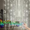 CORST Tenda Luminosa 2x2m Natale Tenda Luci Funziona a batteria Luci per Tende con Telecomando Luce di sincronizzazione della musica attivata dal suono per Esterni, Camera da Let to, Giardino(Bianco)