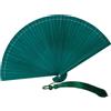 Generic Ventaglio pieghevole cinese, giapponese, vintage, in bambù, tinta unita, con nappa, per rinfrescare, decorare, ballare, feste (verde scuro)