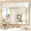 KOCUUY Specchio da bagno rettangolare senza cornice, specchio da parete 45x60 cm, specchio con vetro infrangibile, riflessione HD, design moderno, adatto per bagno