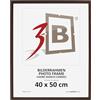 3-B MEGA - Cornice portafoto in legno, colore marrone scuro (noce con venature ottiche del legno), 40 x 50 cm, cornice in legno, cornice per poster con vetro acrilico