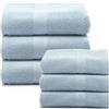 Caleffi - Set Asciugamani Bagno Viso e Bidet in Morbida Spugna 100% Cotone con 3 Asciugamani Viso 55x100 cm + 3 Asciugamani Bidet Ospite 40x60 cm, Asciugamano Resistente a Lavaggi Frequenti e Durevole