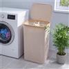 Björn&Schiller Cesto portabiancheria con coperchio, stretto e alto, con tasche interne lavabili, robusto telaio in bambù, moderno e salvaspazio (beige, 105 l)