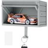 Geentargetel Armadietto portachiavi auto garage portachiavi con porta apribile, armadietto portachiavi da parete, gancio portachiavi, portachiavi per gli amanti delle auto (grigio)