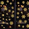 HBell - Adesivi natalizi a forma di fiocco di neve, 110 pezzi, riutilizzabili, adesivi per finestre di Natale, autoadesivi statici, in PVC, decorazioni per feste invernali, ornamenti (oro)