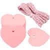 G2PLUS 100PCS Etichette di Carta Cuore,Tag di Carta Kraft Rosa 5.5x6cm | Targhette Regalo con Cordone di 20m,per San Valentino,Compleanno,Matrimonio