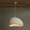 B·LED BARCELONA LED BARCELONA LED Lampada a Sospensione Wabi Sabi Grande 30cm Bianca Stile Giapponese Moderno Effetto Pietra in Resina Lampada da Soffitto Stile Industriale e Classico E27 per Soggiorno Cucina