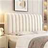 SUIOKPO Copri Testata Letto Elastico - Coprispalliera Letto Matrimoniale in Velours Imbottita e Trapuntata, Tinta Unita Lavabile Antipolvere, Headboard Cover Antipolvere,Beige,190cm