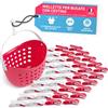culiclean Mollette da Bucato con Cestino - 40x, viva magenta-bianco | Porta Mollette Bucato da Esterno, Mollette Bucato Antisegno e Resistenti, senza BPA