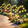 FIFlying Luci solari da giardino per esterni, 4 pezzo 12 LED Illuminazione da giardino Firefly 2 modalità Forma flessibile, impermeabili IP65, luci solari per balcone, patio, giardino e vialetto