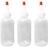 TIMJJG Confezione da 3 bottiglie di plastica a punta, bottiglie applicatrici a compressione, bottiglie per shampoo traslucide con coperchio, per parrucchiere, accessori da bagno
