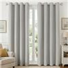 Joydeco, Set di 2 tende oscuranti da 213 cm di lunghezza, in tela grezza biancastra termicamente isolata, con occhielli, tende strutturate per camera da letto e soggiorno