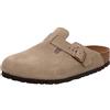 Birkenstock 560773 Boston SFB Taupe, Suede Leather Zoccoli Uomo, Taupe EU 36