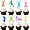 Blumomon 24 topper per trampolino colorato, trampolino per cupcake, per salto, compleanno, cupcake, trampolino, decorazioni per cupcake per saltare a tema feste di compleanno