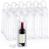 Yutissi Borsa Ghiaccio per Bottiglie Vino, Trasparente PVC Ice Bag，5.9*2.9*13Vino | 18 Pcs Portatile Sacchetti Ghiaccio con Manico, A Prova di Perdite con, Glacette per Vino Feste per Champagne, Birra