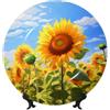 POEZJZW Piatto decorativo in porcellana con girasole fiorente, liscio e non dannoso per le mani, opera d'arte classica adatta per casa e ufficio, 15,2 cm