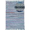 carpetfine Tappeto a tessitura Kilim Chindi Blu 60x110 cm | Tappeto moderno per soggiorno e camera da letto