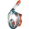 Seac Magica, Maschera Snorkeling Full Face Integrale Anti Appannamento con Morbido Facciale in 4 Taglie, Valvola di Spurgo e Snorkel Dry Top, blu, JUNIOR