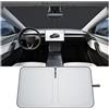 BIXUAN Parasole Parabrezza Compatibile con Tesla Model 3 2018-2025 2026 Copertura Parasole Auto per Parabrezza, Ombrellone Pieghevole con Protezione UV Parasole Accessori