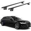 OMAC Barre Portatutto Alluminio TÜV geprüft per Audi A6 C7 Avant 2011-2018 - per Rail Tetto Integrati - T Nut - Max 100 kg - 2 Schlösser Nero