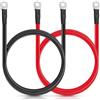 AUTOXBERT Set di 4 AWG, 60 cm, calibro 20 mm, 2 occhielli ad anello, cavo per batteria, cavo inverter, occhielli ad anello 8 mm, M8