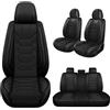 Generic Copri Sedile Auto Universale Per Ford Ranger XL Raptor 2001-2024 2025, Coprisedili Auto Pelle Nappa，Impermeabile Traspirante，Resistente Ai Graffi(Black)