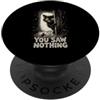 Funny Spooky Season Halloween Party Appa Gatto nero che tiene coltello You Saw Nothing Halloween PopSockets PopGrip Adesivo