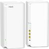 Tenda MX15 Pro(2 Pack) Dual Band AX5400 Mesh WiFi 6, copertura Wi-Fi fino a 240㎡, Tri-core 1.5GHz CPU, 4X4 Larghezza di banda 160MHz, Alexa