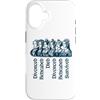 Utopia Sport England Shop Custodia per iPhone 16 Destini delle sei mogli di Enrico VIII Navy Print