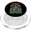 Nuotatore Nuoto Nuotare Accessori Regalo Nuotatore Nuoto Repeat-Swim Pool-fun Vintage Nuotare PopSockets PopGrip per MagSafe