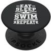 Nuotatore Nuoto Nuotare Accessori Regalo Nuotatore Nuoto Repeat-Swim Pool-fun Nuotare PopSockets PopGrip Adesivo