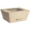 Lunch box 700 ml in Bamboo con finestra in PLA - 11x19x6,5cm avana