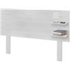 DHOME Testiera con Mensole in Legno Riciclato DM con Gambe Appesa a Parete Stile Pallet Letto Vintage Nordico Supporti inclusi (Palet Horizontal, Bianco Legno, 135cm)