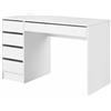 BRICOZONE Scrivania Moderna 120 Cm Con 4 Cassetti E Cassettone Centrale Design Senza Maniglie Montaggio Reversibile Per Ufficio Studio E Smart Working Struttura Resistente 120x75x55 Cm (Bianco lucido)