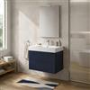 Inbagno Mobile da bagno sospeso 80x45 cm Blu - 2 cassetti e lavabo in resina Tierra