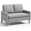Blishom Divanetto,Divano moderno a 2 posti,Divano con braccioli con 2 cuscini per soggiorno,camera da letto,ufficio,facile da montare,121 x 76 x 87 cm,Grigio chiaro