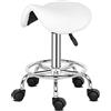 Alightup Sgabello da ufficio, sgabello professionale con rotazione a 360 °, sgabello a sella regolabile in altezza per sala massaggi Cucina Ufficio Clinica Pub Couture Painter Piano/Bianco