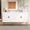 Gelukueub Credenze moderne, armadi, cassettiere, adatte per soggiorno/sala da pranzo/ingresso, 162 x 40 x 80 cm (larghezza x altezza x profondità) (bianco)