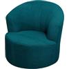 Generic Copripoltrona Rotondo Girevole - Fodera Estensibile per Poltrona Club, Copertura Elastica per Poltrona Tonda, Copripoltrona Lavabile in Tessuto Jacquard per Soggiorno(Blue A,1PC)