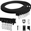 LITZEE Binario Flessibile per Tende da 5 M, Montaggio a Soffitto con Ruote Mute, Sistema di Binari per Finestre, Divisori, Sistema di Tende per Finestre, Nero