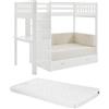 Vente-unique-Letto a soppalco 90 x 190 cm con divano letto Abete e MDF Bianco + Materasso - ORPELIA